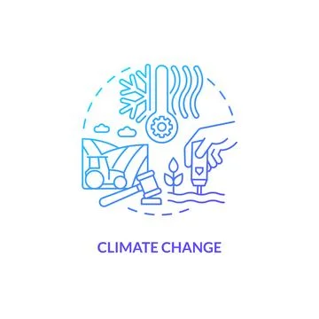 Climate change blue gradient concept icon Stock Illustration