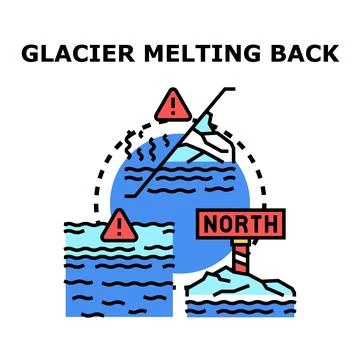 Climate change causing glacier melting and rising sea level Stock Illustration