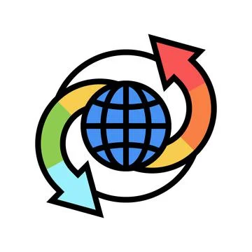 Climate change color icon vector illustration Illustrazione stock
