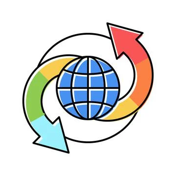 Climate change color icon vector illustration Illustrazione stock