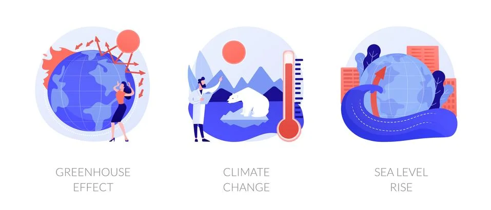 Climate change consequences vector concept metaphor. Stock Illustration