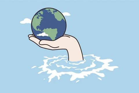 Climate change, disaster, saving concept. Vector illustration. Climate cha... Stock Photos
