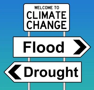 Climate change flood drought Stock Illustration