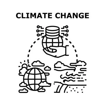 Climate change global environmental data monitoring concept Stock Illustration