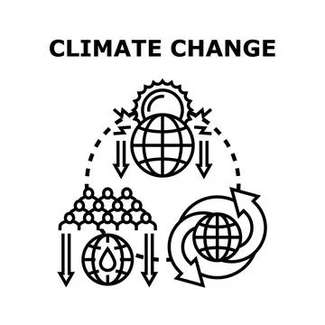 Climate change global impact cycle concept Stock Illustration