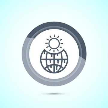 Climate change icon design, Global warming, Earth temperature icon, Gray Co.. Illustrazione stock