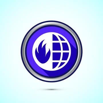 Climate change icon design, Global warming, Earth temperature icon, Blue Sh.. Illustrazione stock