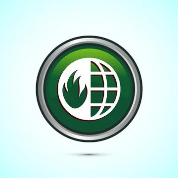 Climate change icon design, Global warming, Earth temperature icon, Green C.. Illustrazione stock