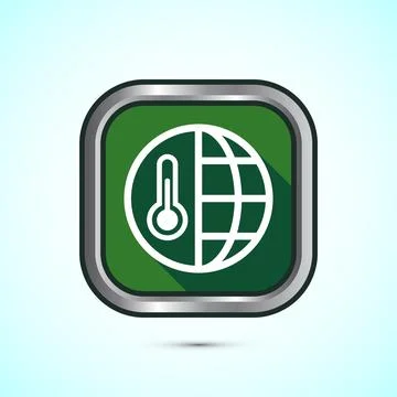 Climate change icon design, Global warming, Earth temperature icon, Green S.. Illustrazione stock