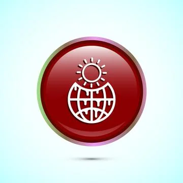 Climate change icon design, Global warming, Earth temperature icon, Red Col.. Illustrazione stock