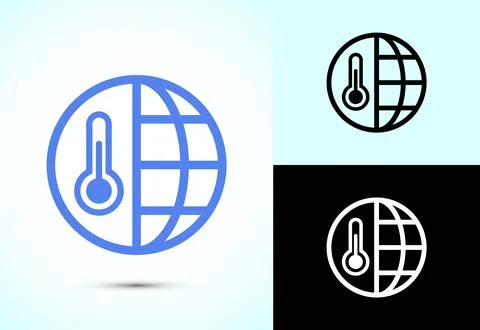 Climate change icon design, Global warming, Earth temperature icon Illustrazione stock