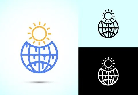 Climate change icon design, Global warming, Earth temperature icon Illustrazione stock