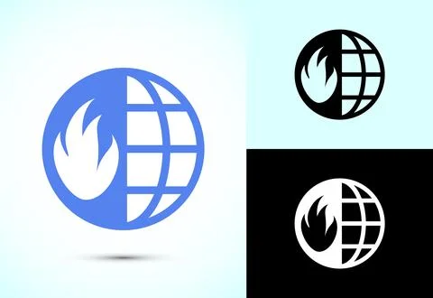 Climate change icon design, Global warming, Earth temperature icon Illustrazione stock