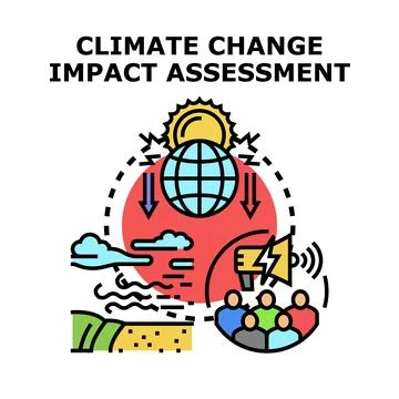 Climate change impact assessment concept vector Stock Illustration