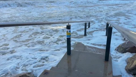 Climate Change Impact: Stormy Seas And Coastal Erosion In Adelaide, Australia Stock-Footage 336798745