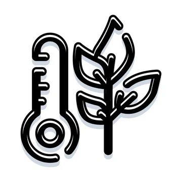 Climate change influence on plant environment icon Stock Illustration