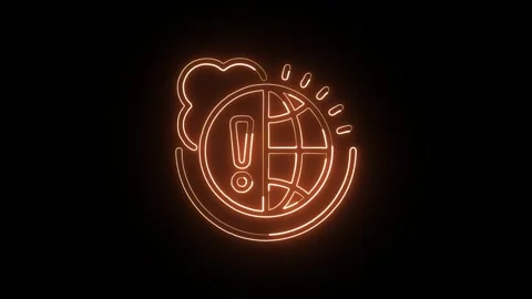 Climate Change Isolated on Black Background Neon Environmental Awareness An.. Stock Footage 328105744