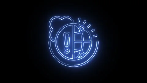 Climate Change Isolated on Black Background Neon Environmental Awareness An.. Stock Footage 328105773