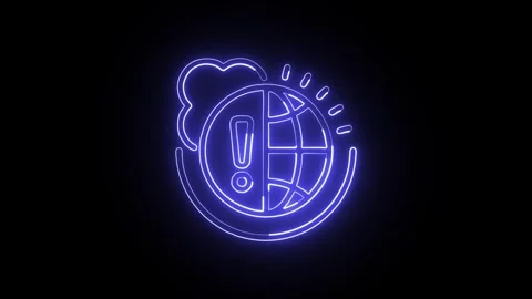 Climate Change Isolated on Black Background Neon Environmental Awareness An.. Stock Footage 328105780