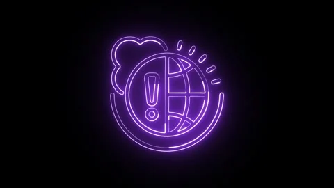 Climate Change Isolated on Black Background Neon Environmental Awareness An.. Video stock 328105788