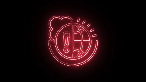 Climate Change Isolated on Black Background Neon Environmental Awareness An.. Stock Footage 328105801