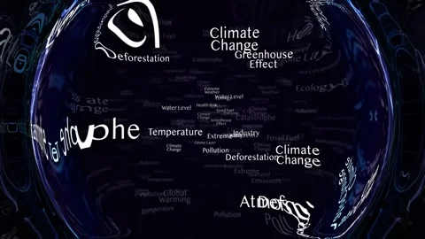 CLIMATE CHANGE Keywords Animation, Background, Loop Stock Footage 252005280