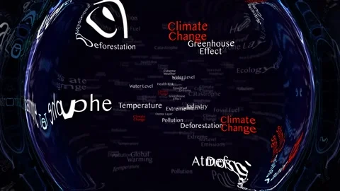CLIMATE CHANGE Keywords, Animation, Background, Loop Video stock 285205847