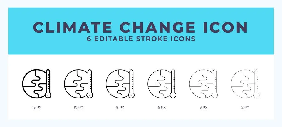 Climate change line icon. Vector icon symbol. Logo illustration. Editable l.. Stock Illustration