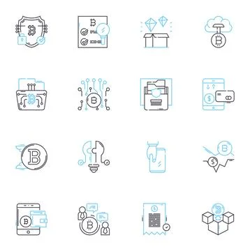 Climate change linear icons set. Global warming, Carbon, Methane, Fossil fuels Stock Illustration