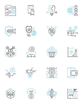 Climate change linear icons set. Global warming, Carbon, Methane, Fossil fuels Stockillustratie