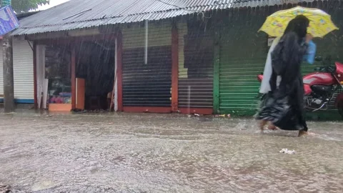 Climate change makes monsoons more extreme Stock Footage 287026602