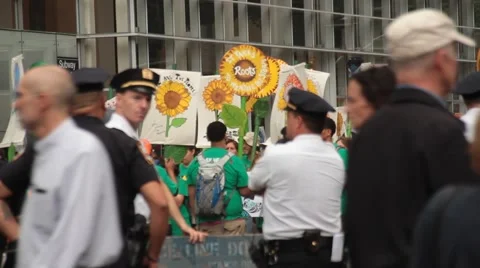 Climate Change March Stock Footage 54583505