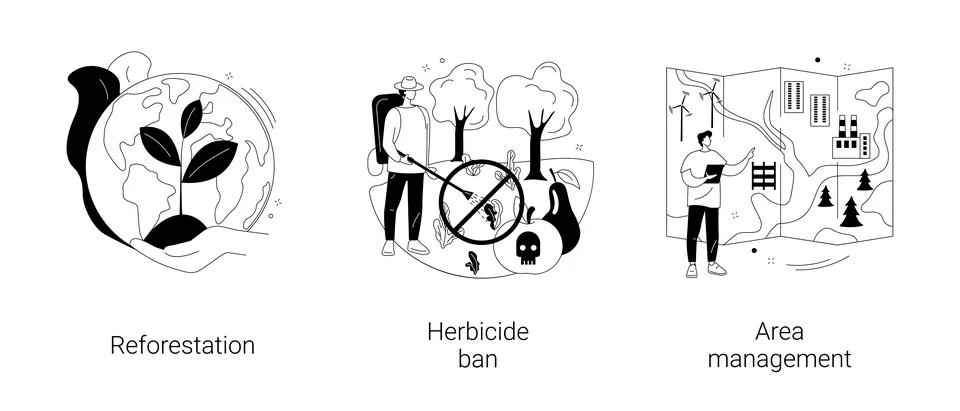 Climate change mitigation abstract concept vector illustrations. 스톡 일러스트