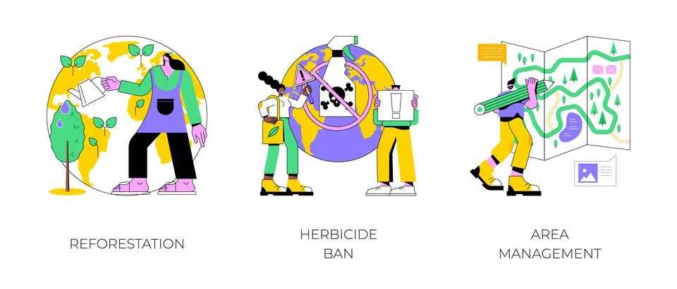 Climate change mitigation abstract concept vector illustrations. Stock-Illustration