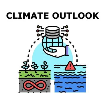 Climate change outlook with global data management Illustrazione stock