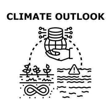 Climate change outlook with global data management Illustrazione stock