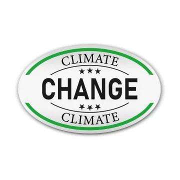Climate change paper bage tag logo card icon or typography logo design Stock Illustration