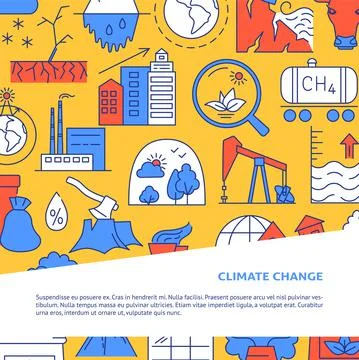 Climate change poster with place for text Stock Illustration