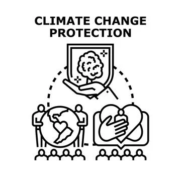 Climate change protection concept for environmental sustainability Stock Illustration