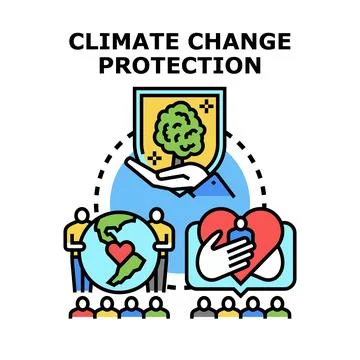 Climate change protection concept for environmental sustainability Stock Illustration