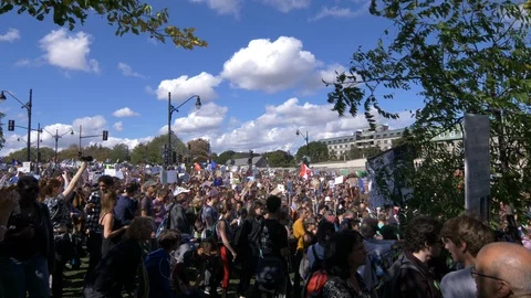 Climate Change Protest 60 fps Stock Footage 117744692