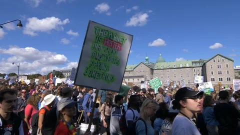 Climate Change Protest 60 fps Stock Footage 117751644