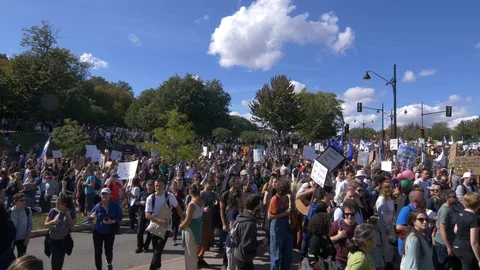 Climate Change Protest 60 fps Stock Footage 117753200