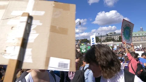 Climate Change Protest 60 fps Stock Footage 117756737