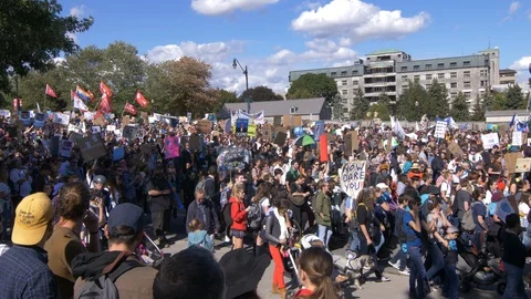 Climate Change Protest 60 fps Stock Footage 117807954