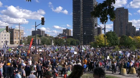 Climate Change Protest 60 fps Stock Footage 117808048