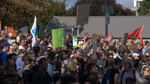 Climate Change Protest 60 fps Stock Footage 117821384