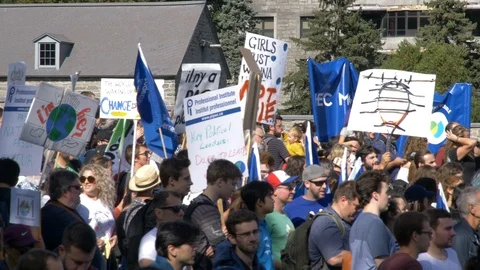 Climate Change Protest 60 fps Stock Footage 117866782