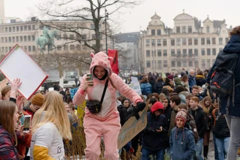Climate change protest: Brussels / Belgium, January 24 2019 Foto stock