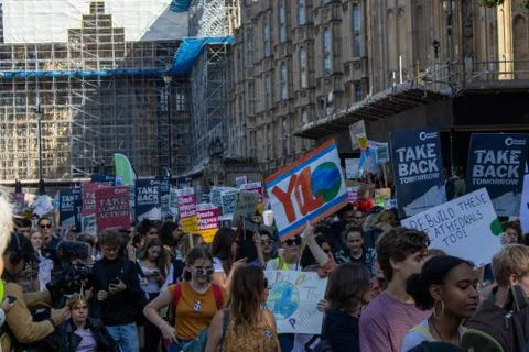 Climate Change protest children strike London Stock Photos